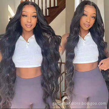 Wholesale 4X4 13X4 Body Wave Transparent Frontal Swiss Lace Front Wig Vendor Mink Cambodian Cuticle Aligned Human Hair Lace Wig